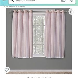 Pink/White double layered blackout curtains